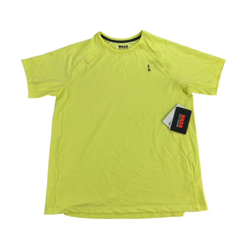 Bass Outdoor Mens Performance Path Logo Short Sleeve T-Shirt Yellow S